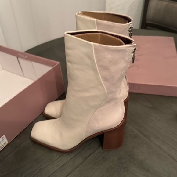 Franco Sarto Steviena Womens Leather Square Toe Mid-Calf Boots - Picture 5 of 10